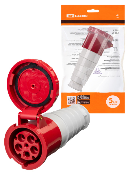 TDM Розетка 235 переносная 3Р+РЕ+N 63А 380В IP54 SQ0603-0018