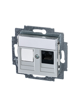 ABB EPJ Levit серый / белый Розетка компьютерная RJ45 кат,5e+заглуш,, серый 2CHH295117A6016