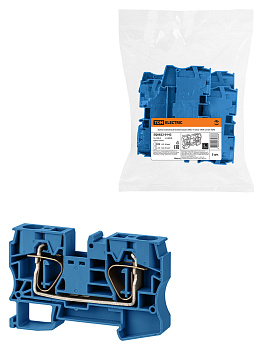 TDM Зажим клеммный безвинтовой (ЗКБ) 16мм2 100А синий SQ0822-0142