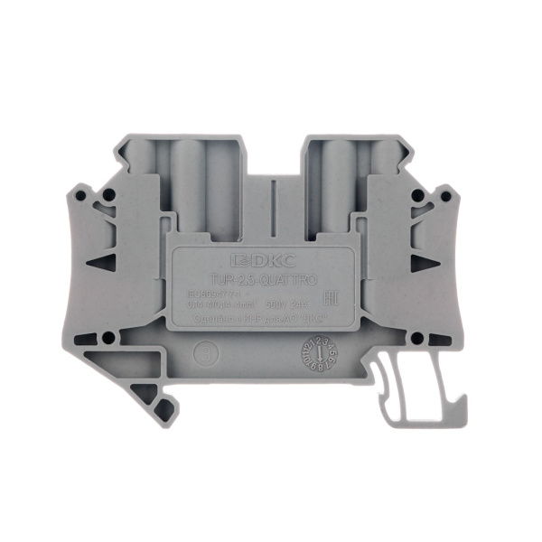 Купить DKC Nuputuk Клемма проходная, винтовой зажим, 4 точки подключения, 2.5 кв.мм, серая