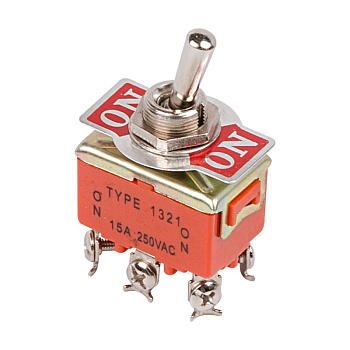 Тумблер 250V 15А (6c) ON-ON двухполюсный Rexant 36-4131