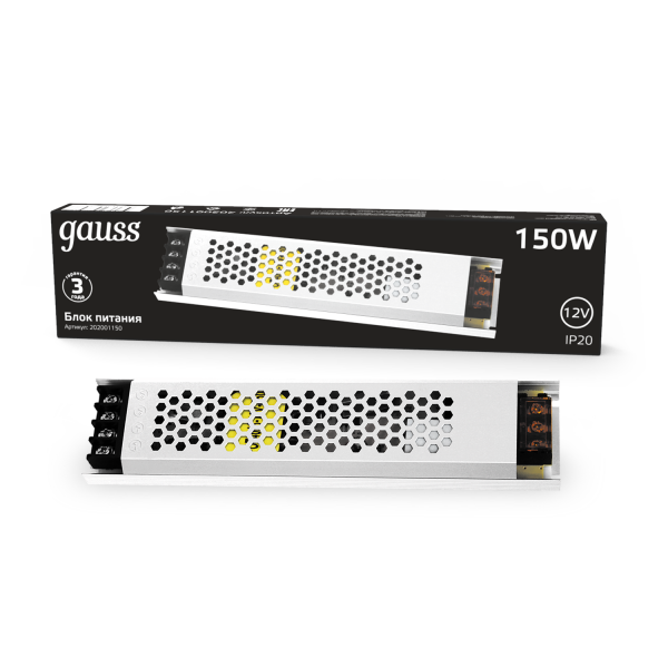 Купить Gauss Блок питания LED STRIP PS 150W 12V - ультратонкий 1/36 202001150