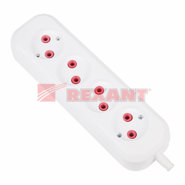 Колодка 4 гнезда без заземления «Эконом» Rexant 11-8714