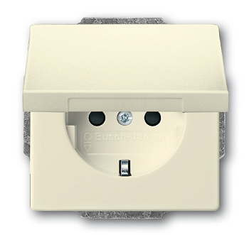 ABB BJE Solo/Future Крем Розетка с/з с крышкой 2CKA002018A1465