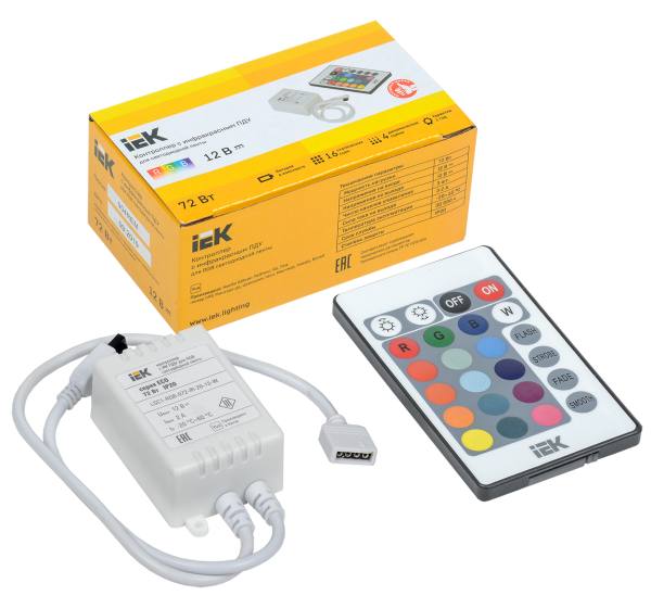 Купить IEK Контроллер с ПДУ ИК RGB 3 канала 12В 2А 72Вт