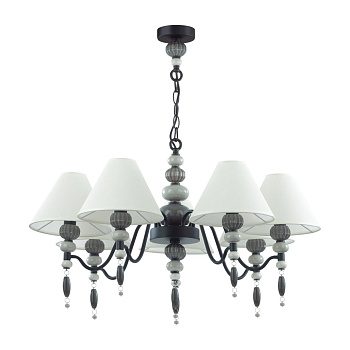 Odeon Light 4896/7 MODERN ODL_EX23 25 черный матов./серый/молочный металл/керамика/ткань Люстра E14 7*40W SOCHI