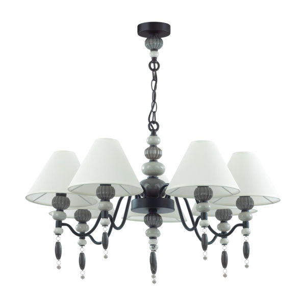 Odeon Light 4896/7 MODERN ODL_EX23 25 черный матов./серый/молочный металл/керамика/ткань Люстра E14 7*40W SOCHI