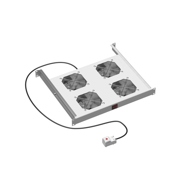 Купить DKC 19" Вентиляторный модуль 4 вентилятора с термостатом для 19" IT-корпусов ДКС серии STI/CQE, RAL7035
