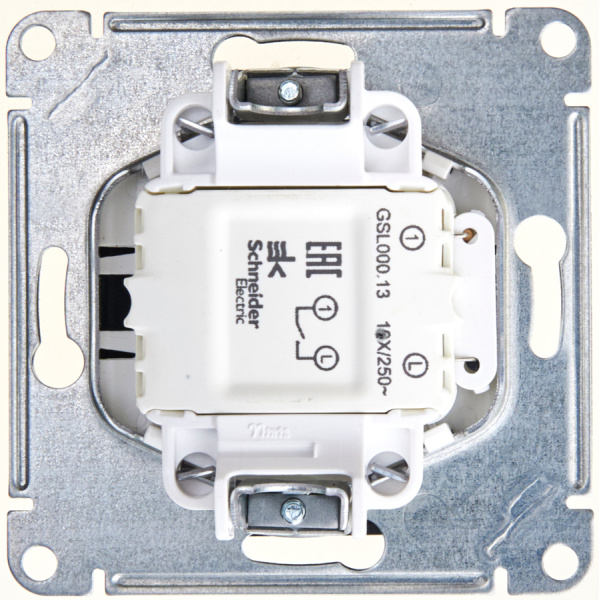 Купить Systeme Electric Glossa Антрацит Выключатель 1-клавишный с подсветкой сх.1а, 10AX