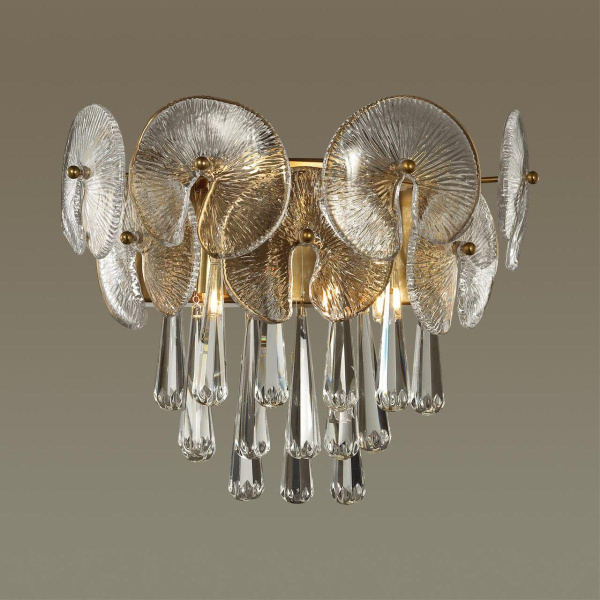 Купить Odeon Light 4984/2W HALL ODL22 381 золотой/стекло/хрусталь Бра G9 2*33W SEMURA