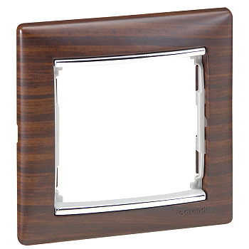 Legrand Valena Classic Темное дерево/Серебро Рамка 1-ая 696730