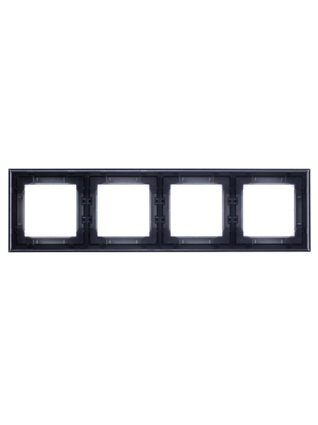 Купить ABB EPJ Levit серебро / дымчатый чёрный Рамка 4 поста 2CHH015040A6070