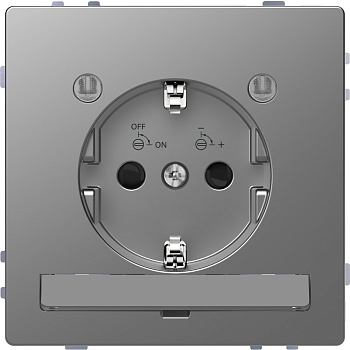 SE Merten D-Life Нержавеющая Сталь Розетка 16А с/з и LED модулем MTN2304-6036