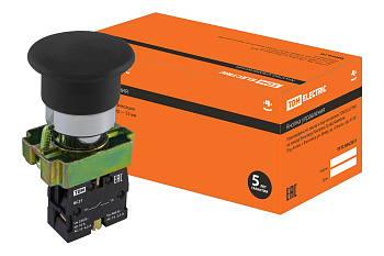 TDM Кнопка BС21 "Грибок" без подсветки черный 1з SQ0704-0042