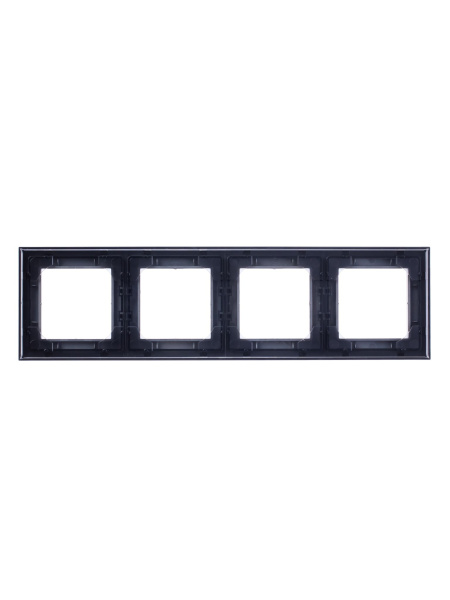 Купить ABB EPJ Levit сталь / дымчатый чёрный Рамка 4 поста 2CHH015040A6069