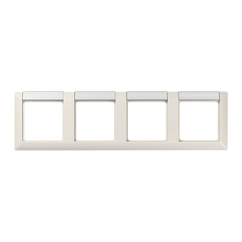 JUNG Рамка 4-кратная с полем для надписи для горизонтальной установки слоновая кость AS5840NA