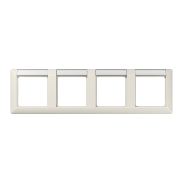 JUNG Рамка 4-кратная с полем для надписи для горизонтальной установки слоновая кость AS5840NA