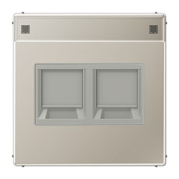 JUNG Плата (фиксация защёлкиванием) с полем для надписи для двух модулей металл нержавеющая сталь ES1969-2NAWE