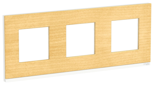Купить SE Unica Pure Клен/Белая Рамка 3-ная горизонтальная NU600683