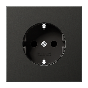 JUNG LS990 Антрацит Розетка штепсельная 16A 250V с защитой от детей AL1520KIAN