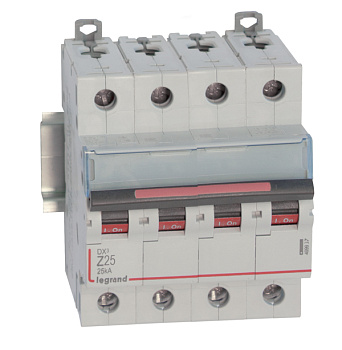 Legrand DX3 Автоматический выключатель 4P 25A (Z) 25kA 409937