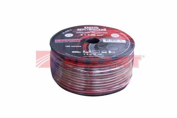 Купить Кабель акустический, 2х1.00 мм², красно-черный, 100 м. Rexant 01-6105-3