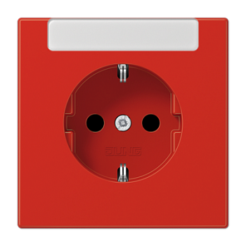 JUNG SCHUKO®-розетка 16 A / 250 B ~с дополнительной защитой и полем для надписи, красный LS1520INART