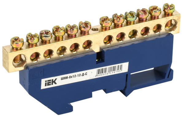 IEK Шина N ноль на DIN-изол ШНИ-8х12-12-Д-С
