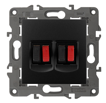 ЭРА 14-3112-05 Elegance Антрацит Розетка Аудио двойная