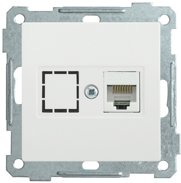 IEK РK11-1-Б Розетка компьютерная RJ45 Cat6 BOLERO белый EKB16-01-K01