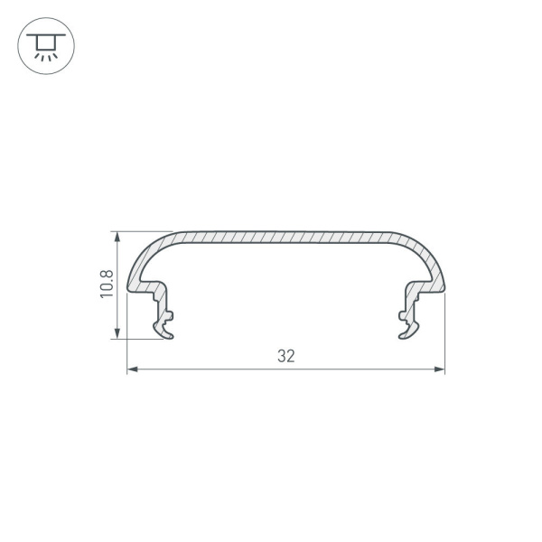 Купить Arlight Профиль-верх TOP-WIDE-H11-C-2000 (Алюминий) 016982