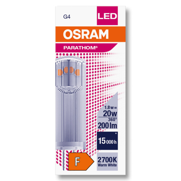 Купить OSRAM PARATHOM Special PIN CL 20 non-dim 1,8W/827 G4 4058075622692