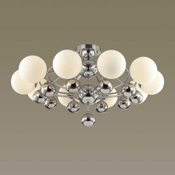 Купить Odeon Light 3953/10C ODL18 322 хром/белый/хромир.стекло Люстра потолочная IP20 E27 10*60W 220V JOLLY