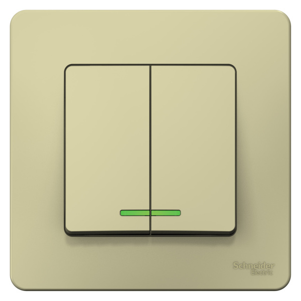 Купить Systeme Electric Blanca внутр Беж Выключатель 2-клавишный (cх.5) с подсветкой, 10А, 250B
