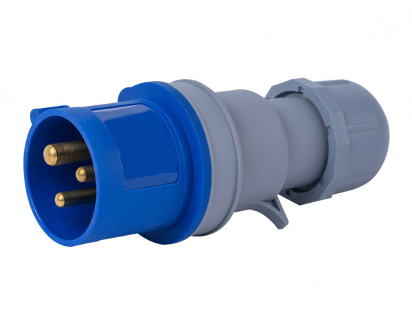 Dekraft Вилка перен. 2Р+РЕ 16А 220В IP44 ВП-103