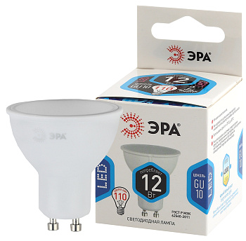 ЭРА LED MR16-12W-840-GU10 (диод, софит, 12Вт, нейтр, GU10)