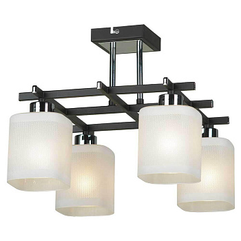 Lussole PROMO 2 Металл Хром / венге Стекло Люстра E14 40W LSL-9007-04