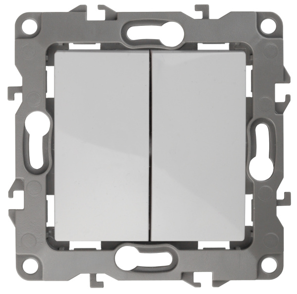 ЭРА 12-1106-01 Переключатель двойной, 10АХ-250В, IP20, 12, Белый