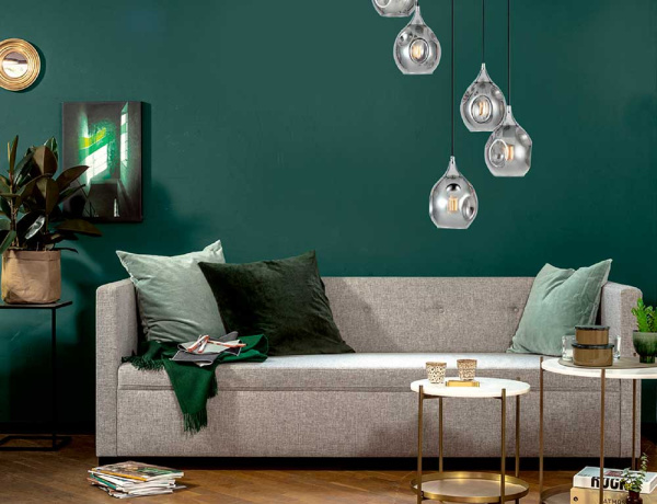 Купить Eglo 39682 Подвес BREGALLA, 5x40W(E27), ?550, H1500, сталь, хром/cтекло с напылением, черный-прозрачный