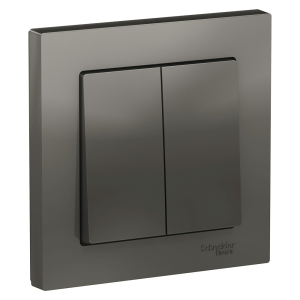 Systeme Electric AtlasDesign Сталь Выключатель 2-клавишный сх.5, 10АХ, в сборе