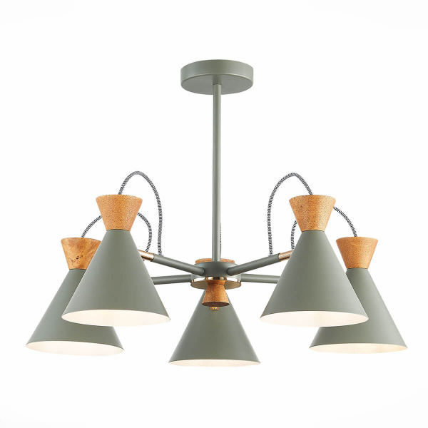 Evoluce SLE125112-05 Люстра потолочная Серый, Золотой/Серый, Темное дерево E14 5*40W