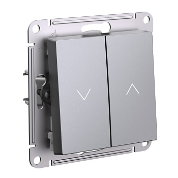 Systeme Electric AtlasDesign Сталь Выключатель 2-клавишный жалюзи, 10А, механизм