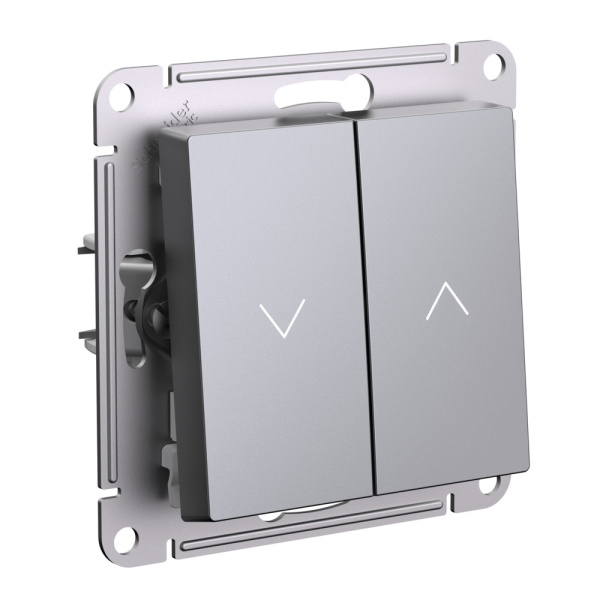 Systeme Electric AtlasDesign Сталь Выключатель 2-клавишный жалюзи, 10А, механизм