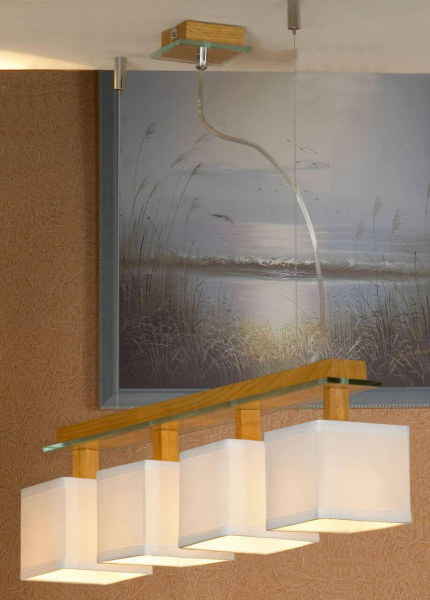 Купить Lussole S.R.L Металл Хром / дерево Ткань Подвес E14 40W LSF-2503-04