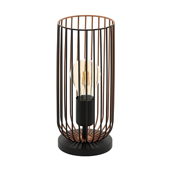 Eglo 49646 Настольная лампа ROCCAMENA, 1х60W (E27), 130, H310, сталь, черный, медь