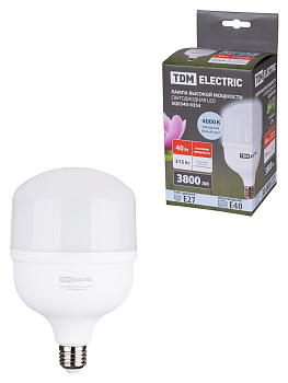 TDM Лампа светодиодная T 40 Вт, 230 В, 4000 К, E27 (120x190 мм) SQ0340-0354