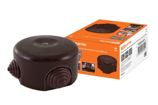 TDM Коробка распаячная фарфоровая D7,8х4,5см «ЭКО» бук SQ2802-0013