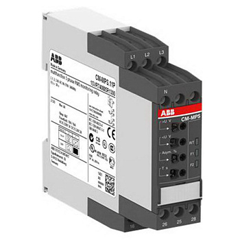 ABB CM-MPS.21S Реле контроля, с контр нуля, Umin/Umax=3х180-220В/240-280BAC, 2ПК, винт.клеммы 1SVR730885R3300