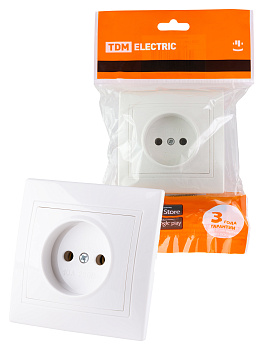 TDM Розетка 2П 10А 250В белая "Таймыр" SQ1814-0011