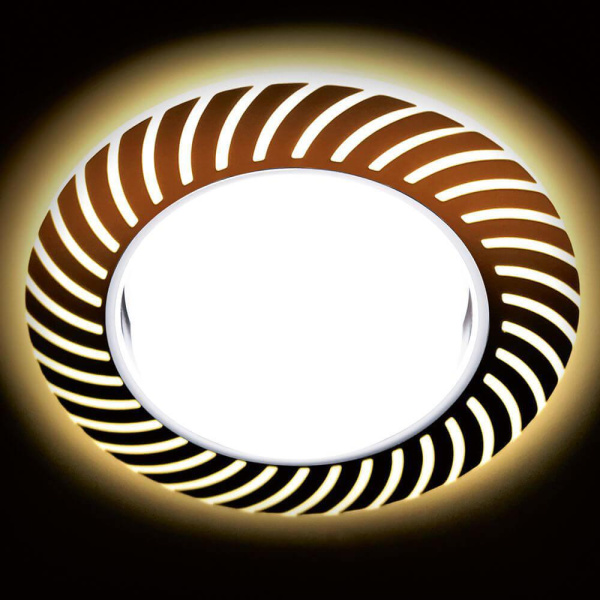 Купить Ambrella Встраиваемый точечный светильник со светодиодной лентой G444 WH/WW белый/матовый GX53+3W(LED WARM)